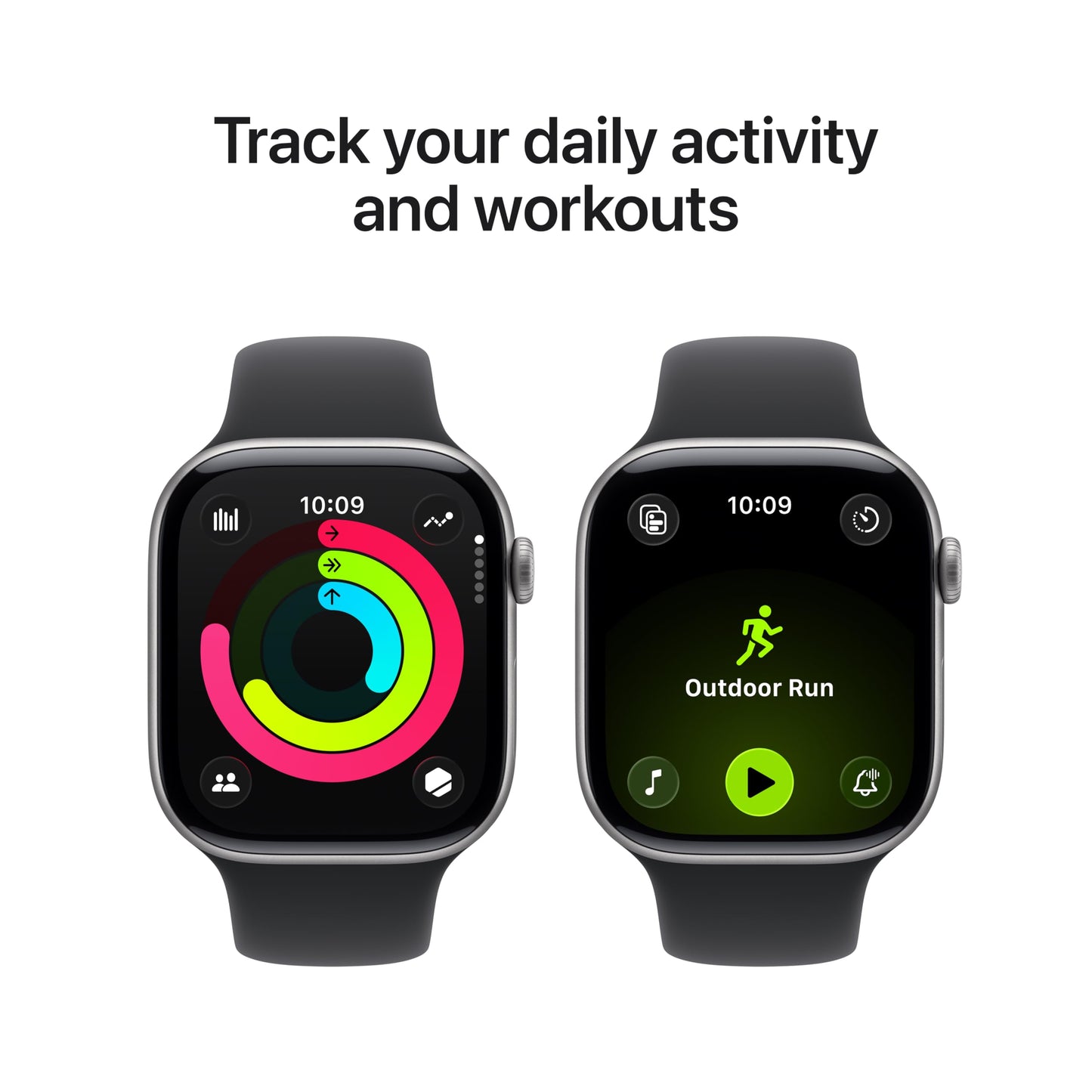 Apple Watch Series 11 [GPS 46mm] Smartwatch with Space Gray Aluminum Case with Black Sport Band - M/L. Sleep Score, Fitness Tracker, Health Monitoring, Always-On Display, Water Resistant - AOP3D tech