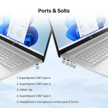 HP 2023 Latest Essential Laptop, 17.3" HD+ Touchscreen, 13th Gen Intel Core i7-1355U, 32GB RAM, 1TB PCIe SSD, Webcam, Backlit KB, FP Reader, Wi-Fi 6, Windows 11 Home - AOP3D tech