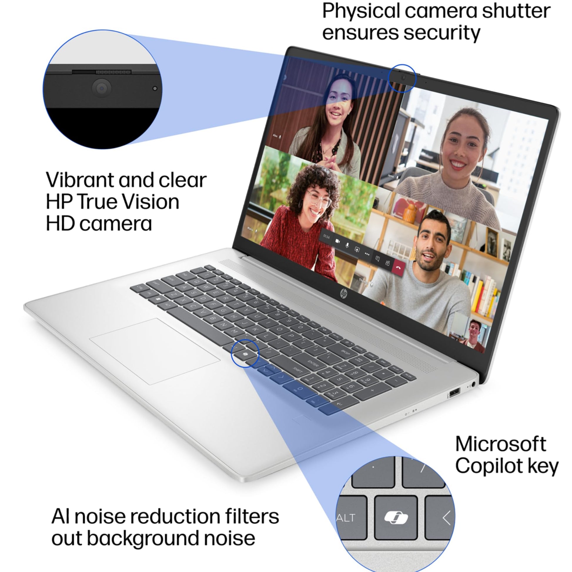 HP 17.3 inch Laptop with Lifetime Office 365 for The Web, Intel 13th 8 Cores i3 CPU (Beat 11th i5), 16GB RAM, 256GB SSD Storage, 10 Key Number Pad, Windows 11, No Mouse - AOP3D tech