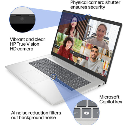 HP 17.3 inch Laptop with Lifetime Office 365 for The Web, Intel 13th 8 Cores i3 CPU (Beat 11th i5), 16GB RAM, 256GB SSD Storage, 10 Key Number Pad, Windows 11, No Mouse - AOP3D tech