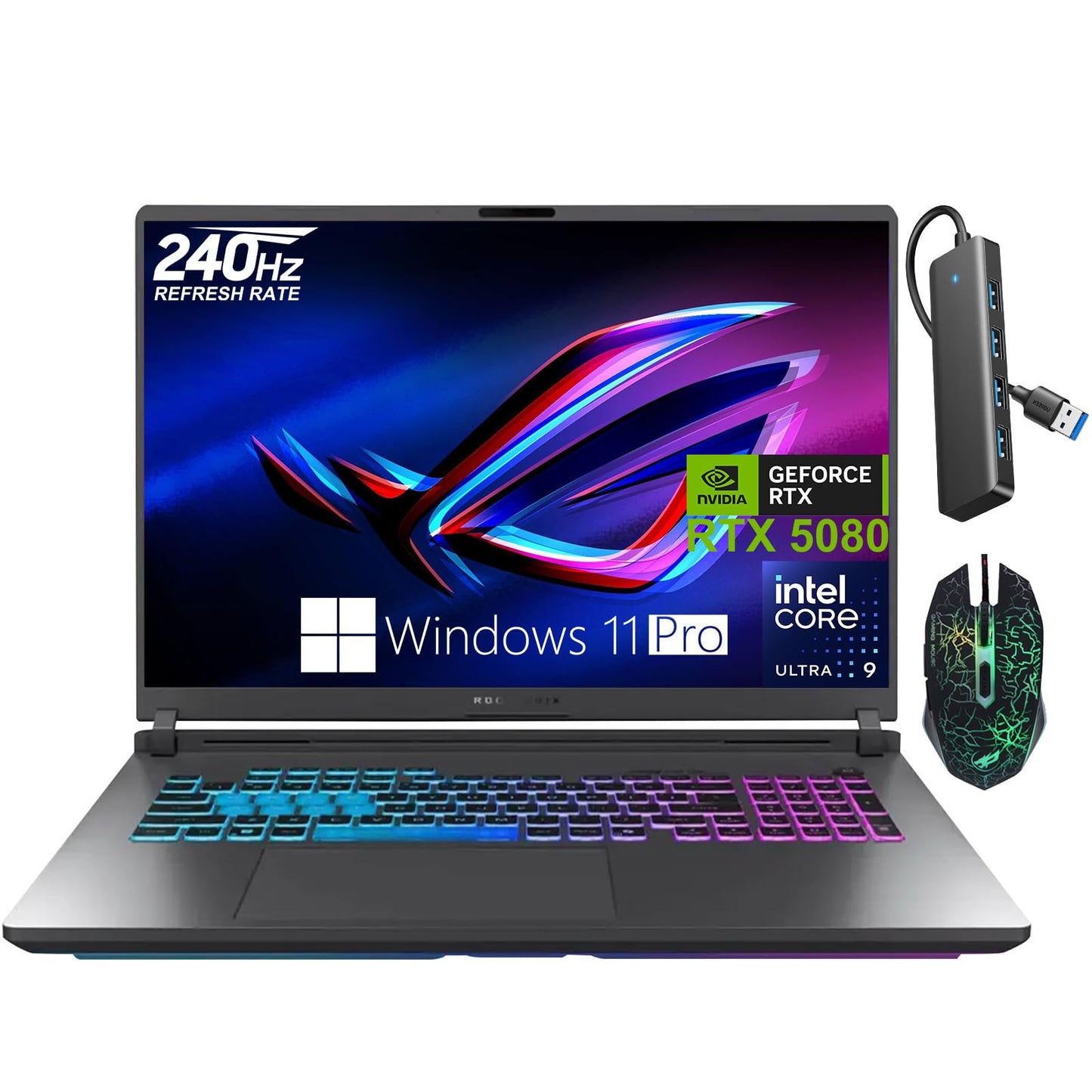 ASUS ROG Strix G18 Laptop, 18" 2.5K 240Hz Gaming Laptops, NVIDIA GeForce RTX 5080, Intel Core Ultra 9 275HX,64GB DDR5 RAM, 8TB SSD, Backlit Keyboard, Wi-Fi 7, Windows 11 Pro - AOP3D tech