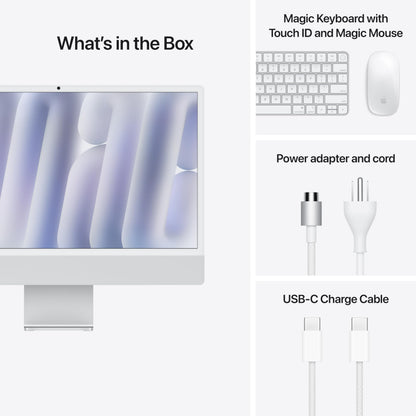 Apple 2024 iMac All-in-One Desktop Computer with M4 chip, 10-core CPU, 10-core GPU: Built for Apple Intelligence, 24-inch Display, Nano-Texture Glass, 16GB Unified Memory, 256GB SSD Storage; Silver - AOP3D tech