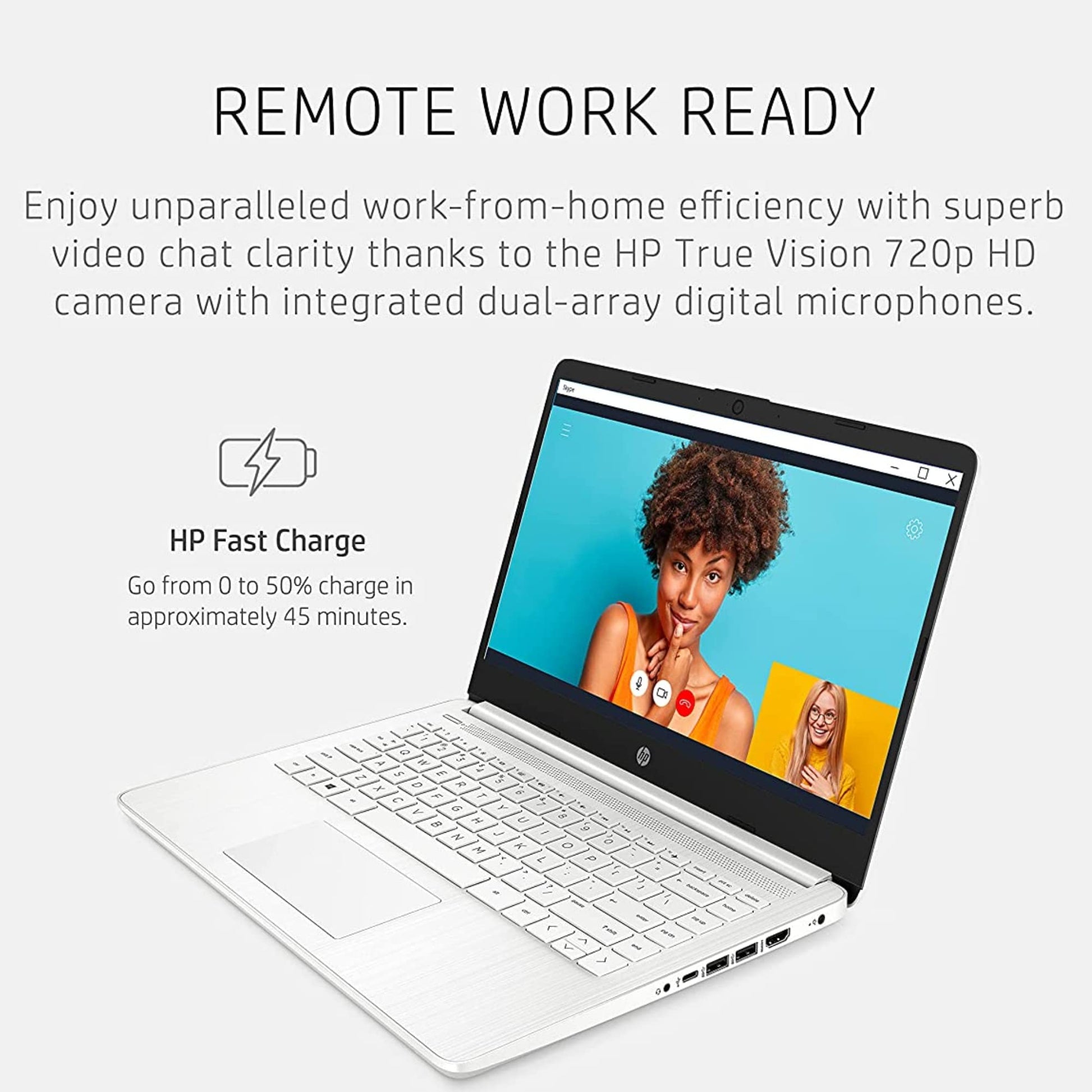 HP Latest Stream 14" HD Laptop, Intel Celeron Processor, 4GB Memory, 64GB eMMC Storage, Fast Charge, HDMI, Up to 11 Hours Long Battery Life, Office 365 1-Year, Win 11 S, Microfiber Bundle, White - AOP3D tech
