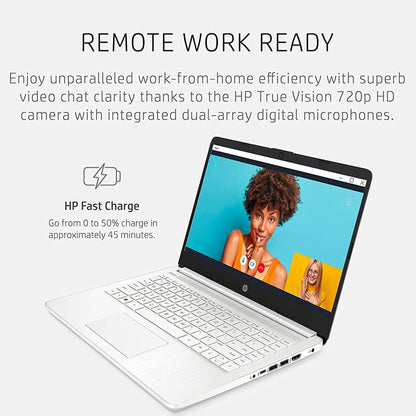 HP Latest Stream 14" HD Laptop, Intel Celeron Processor, 4GB Memory, 64GB eMMC Storage, Fast Charge, HDMI, Up to 11 Hours Long Battery Life, Office 365 1-Year, Win 11 S, Microfiber Bundle, White - AOP3D tech