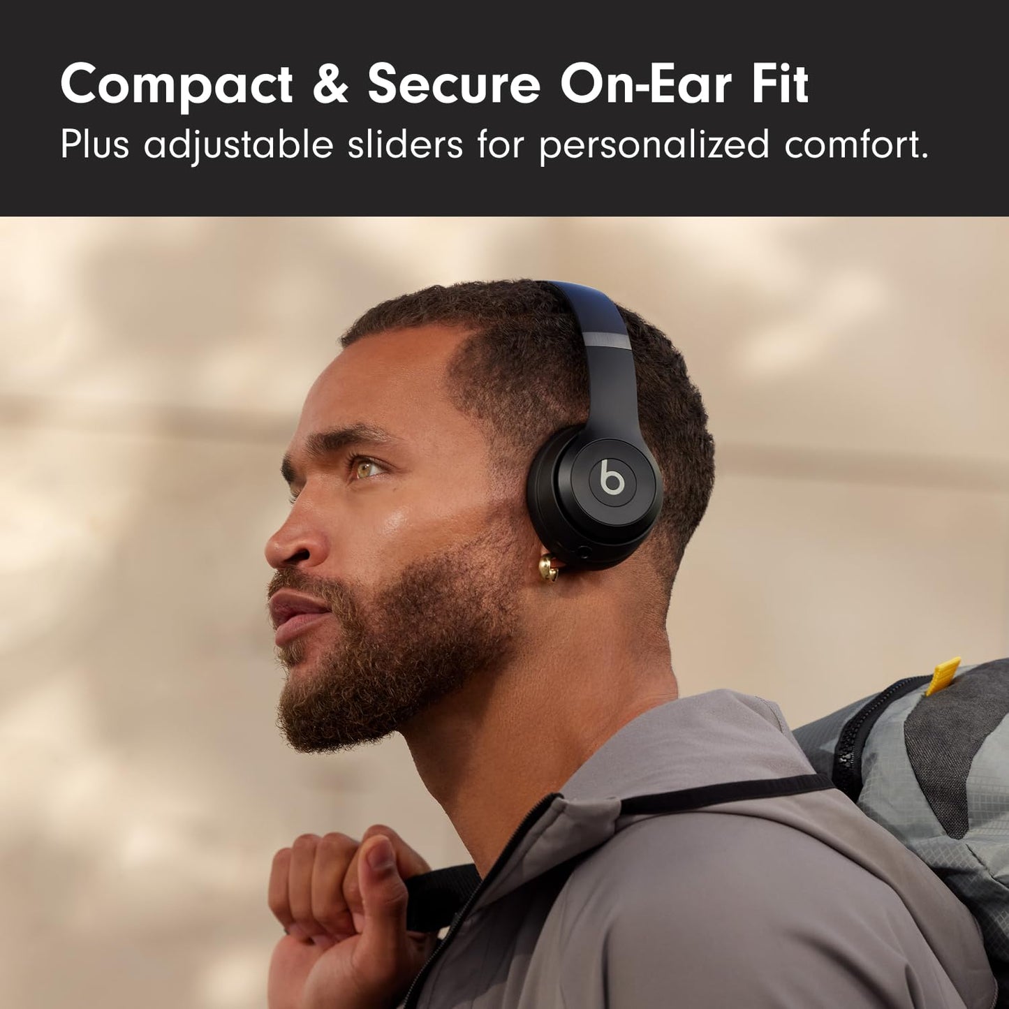 Beats Solo 4 - Wireless On-Ear Bluetooth Headphones, Up to 50-Hour Battery Life, Ultra-Lightweight Comfort, Powerful and Balanced Sound, Apple & Android Compatible - Matte Black - AOP3D tech