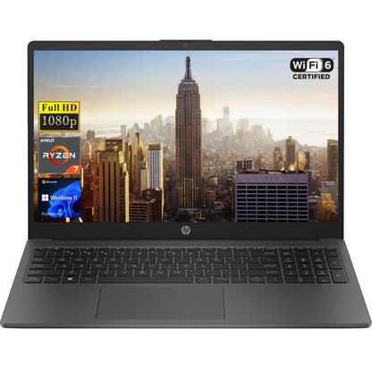 HP 255 G10 15.6" FHD Business Laptop, AMD Ryzen 7 7730U, 32GB RAM, 1TB PCIe SSD, Numeric Keypad, Webcam, Wi-Fi 6, HDMI, Windows 11 Pro, Black - AOP3D tech