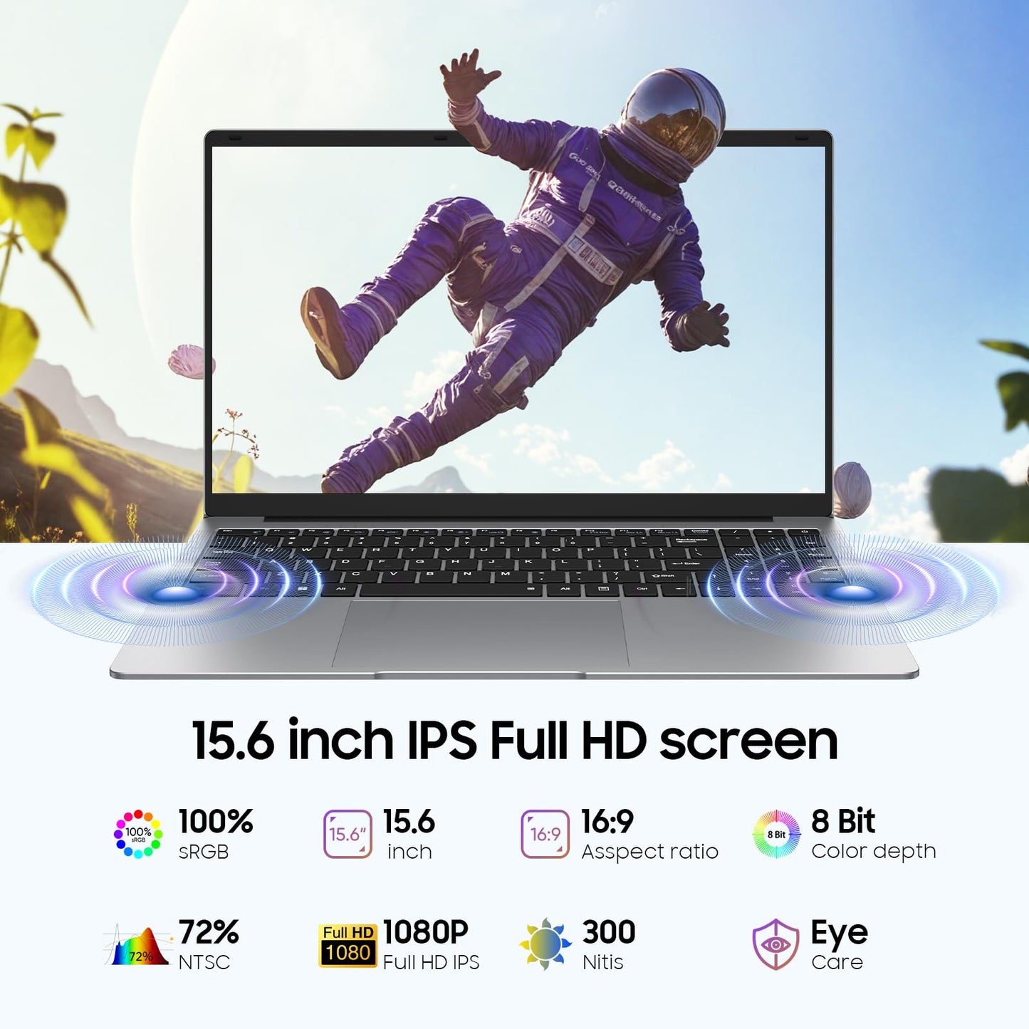 EYY 15.6" Laptop Computer, Win 11 Laptops with 8GB RAM 256GB SSD, 100% sRGB Screen, Celeron N4000 Processor(up to 2.6GHz) Notebook, Dual Band WiFi丨BT 4.2丨HDMI丨5000mAh Battery - AOP3D tech