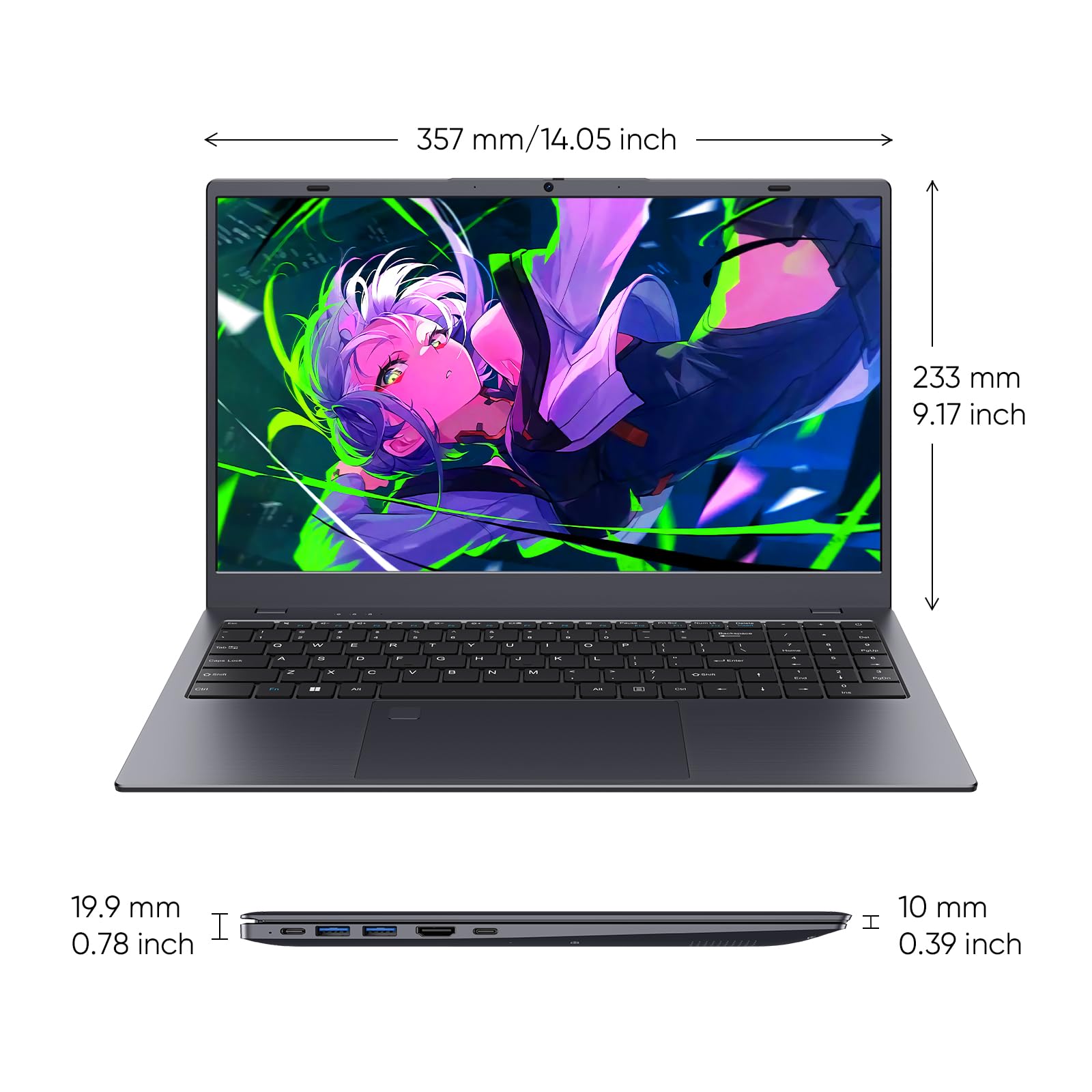 Coolby 15.6inch Laptop, 12GB RAM/256GB SSD, 1920x1080 IPS Display, Intel N95(Beats N5095) Quad Core Laptop Computer, Support Fingerprint, WiFi 5, BT - AOP3D tech
