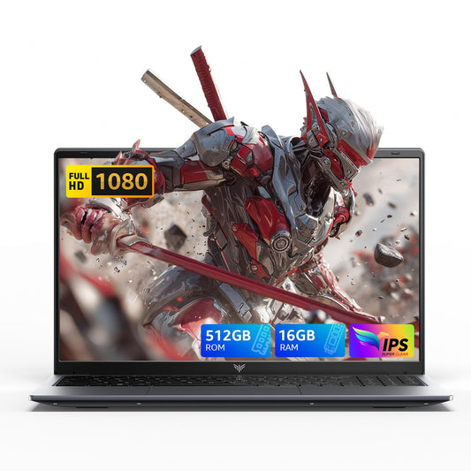 MALLRACE 2025 Laptop,15.6-inch IPS with Windows 11 PRO Laptop with Quad-Core N95(Up to 3.4GHz),16GB DDR4 512GB SSD,Metal Shell, BT5.0, 5G WiFi, USB3.2, Type_C, Webcam, 38Wh Battery - AOP3D tech