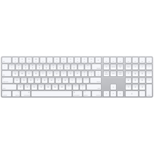 Apple Magic Keyboard with Numeric Keypad: Wireless, Bluetooth, Rechargeable. Works with Mac, iPad, or iPhone; US English - White - AOP3D tech