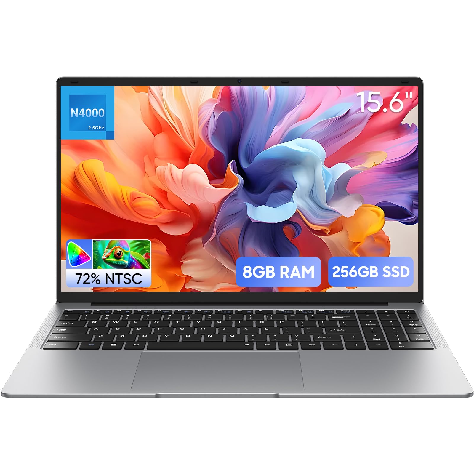 EYY 15.6" Laptop Computer, Win 11 Laptops with 8GB RAM 256GB SSD, 100% sRGB Screen, Celeron N4000 Processor(up to 2.6GHz) Notebook, Dual Band WiFi丨BT 4.2丨HDMI丨5000mAh Battery - AOP3D tech