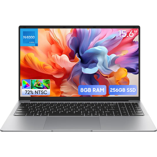 EYY 15.6" Laptop Computer, Win 11 Laptops with 8GB RAM 256GB SSD, 100% sRGB Screen, Celeron N4000 Processor(up to 2.6GHz) Notebook, Dual Band WiFi丨BT 4.2丨HDMI丨5000mAh Battery - AOP3D tech
