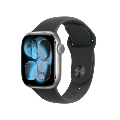 Apple Watch Series 11 [GPS 42mm] Smartwatch with Space Gray Aluminum Case with Black Sport Band - S/M. Sleep Score, Fitness Tracker, Health Monitoring, Always-On Display, Water Resistant - AOP3D tech