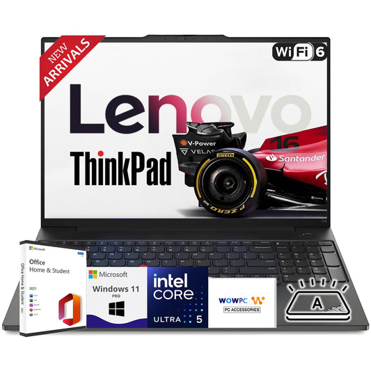 Lenovo Newly Released 16" Thinkpad Touchscreen Laptop(2025/2026 Edition) with Microsoft Office, Intel Core Ultra 5 125U, 64GB RAM, 2TB SSD, Backlit Keyboard, Fingerprint Reader, Windows 11 Pro-WOWPC - AOP3D tech