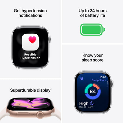 Apple Watch Series 11 [GPS 42mm] Smartwatch with Space Gray Aluminum Case with Black Sport Band - S/M. Sleep Score, Fitness Tracker, Health Monitoring, Always-On Display, Water Resistant - AOP3D tech