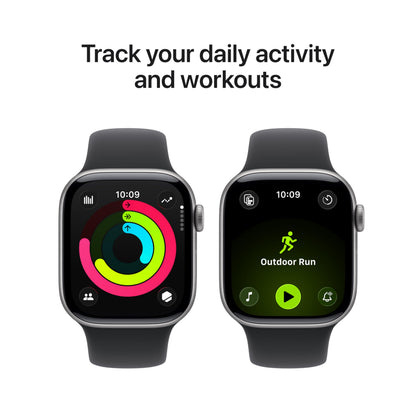 Apple Watch Series 11 [GPS 42mm] Smartwatch with Space Gray Aluminum Case with Black Sport Band - S/M. Sleep Score, Fitness Tracker, Health Monitoring, Always-On Display, Water Resistant - AOP3D tech