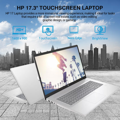 HP 17 Laptop Touchscreen Computer, 17.3" HD+ Touch Screen Business Laptop PC, Intel 10-Core i7, 64GB RAM, 2TB SSD, Windows 11 Pro, Backlit Number Pad, Fingerprint Reader, Wi-Fi 6 - AOP3D tech