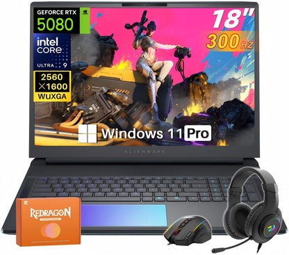 Alienware 18 Area-51 Gaming Laptop 2025 New, 18" WQXGA 300Hz, Intel Ultra 9 275HX, 64 GB DDR5, 8 TB SSD, GeForce RTX 5080 16GB GDDR7, Wi-Fi 7, FHD Webcam, Windows 11 Pro - AOP3D tech