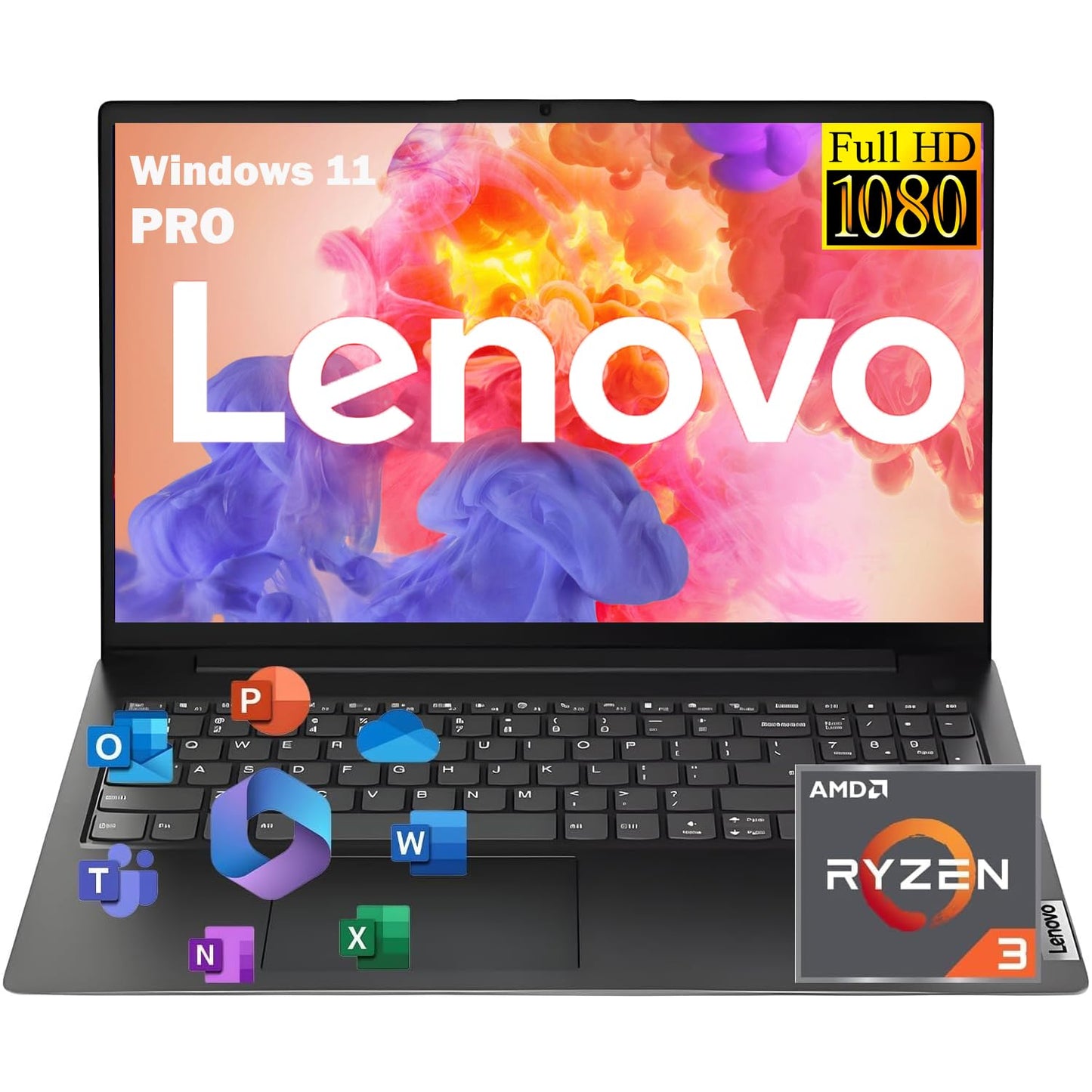 Lenovo 2026 New V15 Laptop for Student & Business with Microsoft Office on the Web, AMD Ryzen 3 7320U (Beat i7-1065G7), 15.6'' FHD, 16GB RAM, 256GB SSD, Ethernet Port RJ-45, Windows 11 Pro, No Mouse - AOP3D tech