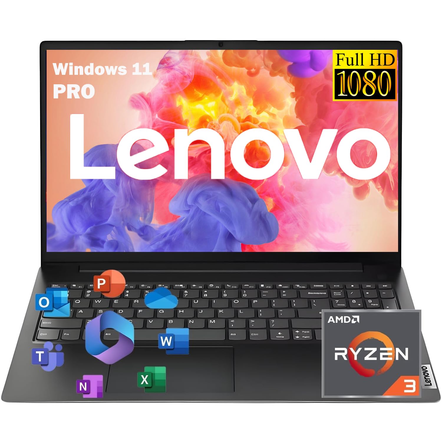 Lenovo 2026 New V15 Laptop for Student & Business with Microsoft Office on the Web, AMD Ryzen 3 7320U (Beat i7-1065G7), 15.6'' FHD, 16GB RAM, 256GB SSD, Ethernet Port RJ-45, Windows 11 Pro, No Mouse - AOP3D tech