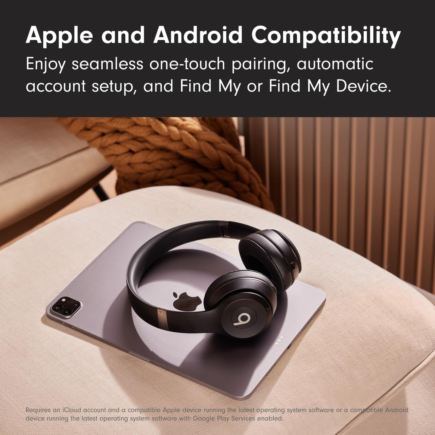 Beats Solo 4 - Wireless On-Ear Bluetooth Headphones, Up to 50-Hour Battery Life, Ultra-Lightweight Comfort, Powerful and Balanced Sound, Apple & Android Compatible - Matte Black - AOP3D tech