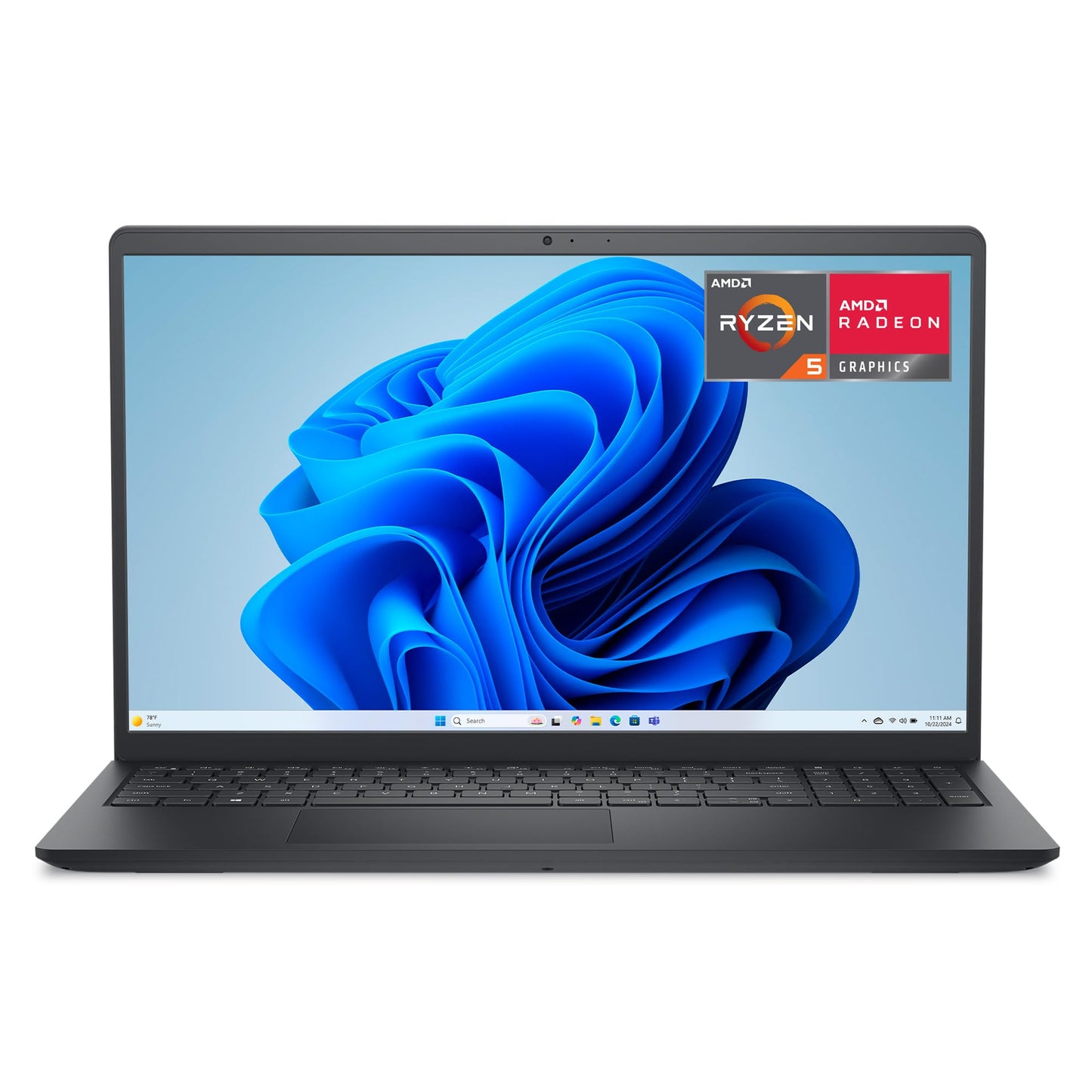 Dell 15 Laptop DC15255-15.6-inch FHD 120Hz Display, AMD Ryzen 5-7520U, 8GB LPDDR5 RAM, 512GB SSD, AMD Radeon 610M Graphics, Windows 11 Home, Onsite Service - Carbon Black - AOP3D tech