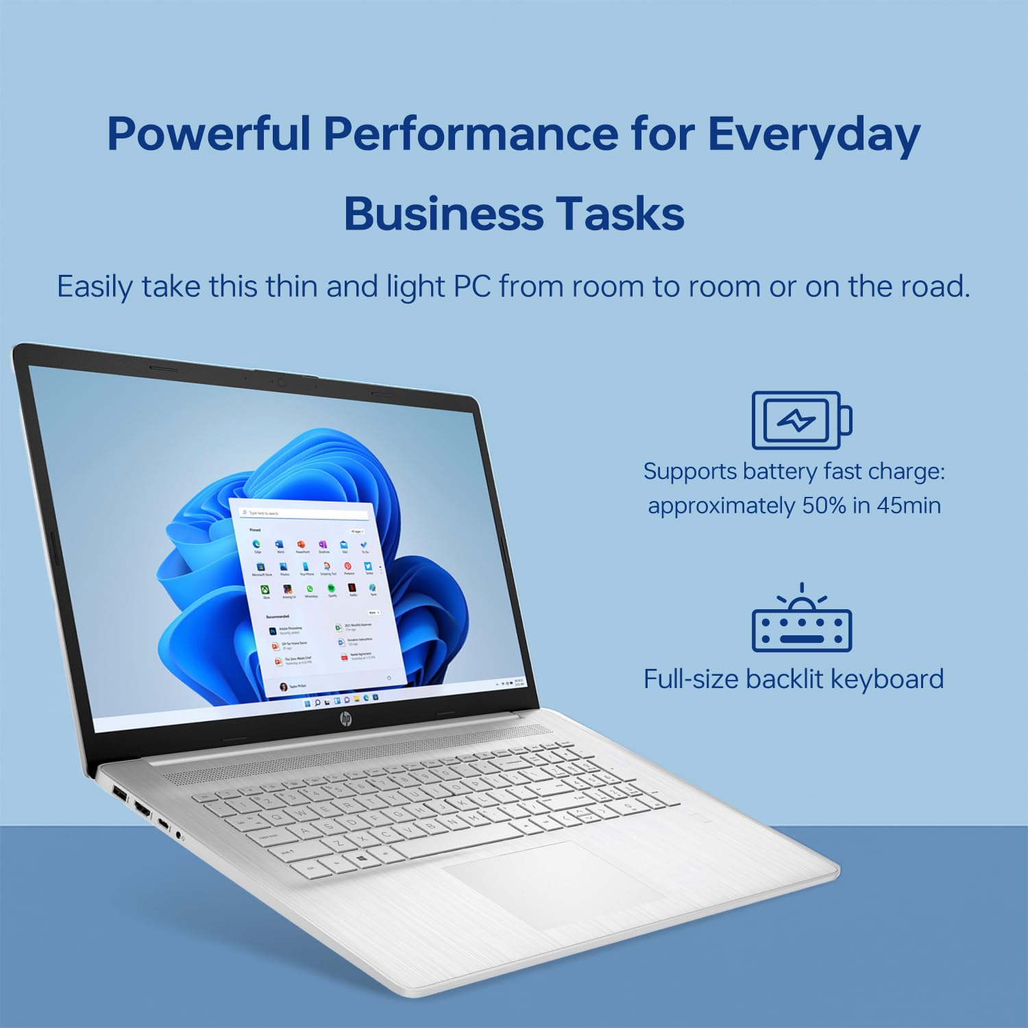 HP 2023 Latest Essential Laptop, 17.3" HD+ Touchscreen, 13th Gen Intel Core i7-1355U, 32GB RAM, 1TB PCIe SSD, Webcam, Backlit KB, FP Reader, Wi-Fi 6, Windows 11 Home - AOP3D tech