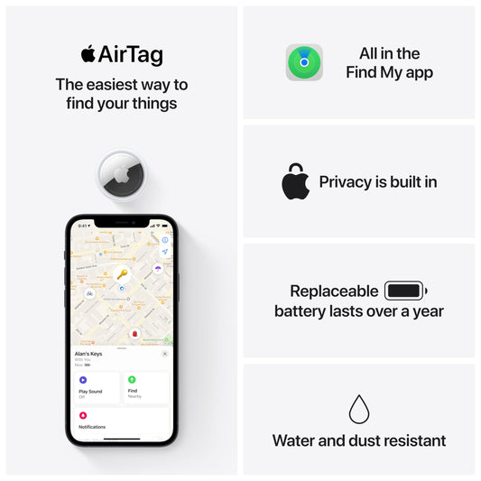 Apple AirTag. Keep Track of and find Your Keys, Wallet, Luggage, Backpack, and More. Simple one-tap Set up with iPhone or iPad - AOP3D tech