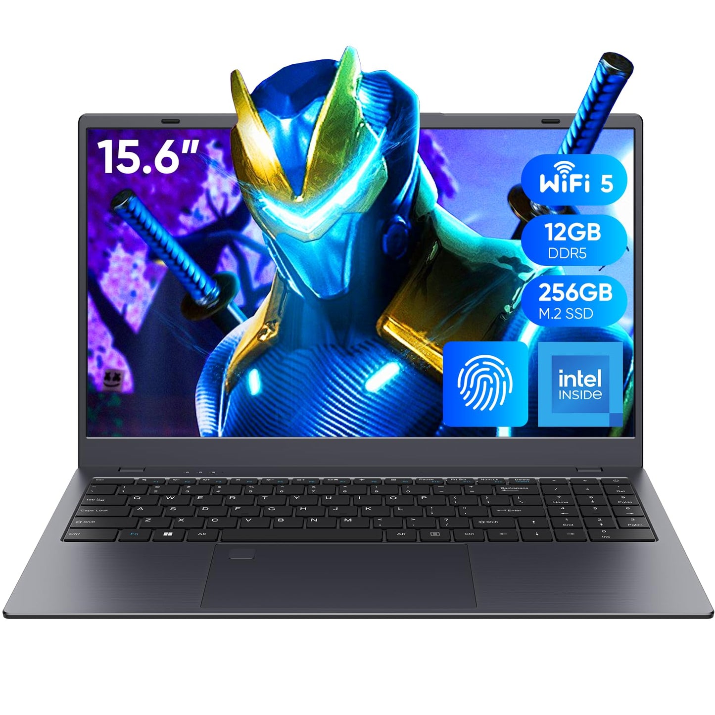 Coolby 15.6inch Laptop, 12GB RAM/256GB SSD, 1920x1080 IPS Display, Intel N95(Beats N5095) Quad Core Laptop Computer, Support Fingerprint, WiFi 5, BT - AOP3D tech