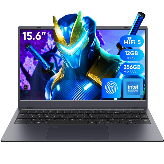 Coolby 15.6inch Laptop, 12GB RAM/256GB SSD, 1920x1080 IPS Display, Intel N95(Beats N5095) Quad Core Laptop Computer, Support Fingerprint, WiFi 5, BT - AOP3D tech