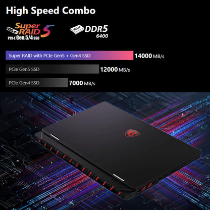 msi Raider 18 HX RTX 5090 Gaming Laptop, 18" UHD+ 120Hz Display, Intel Core Ultra 9 285HX, 96GB DDR5 RAM, 4TB SSD, RGB Backlit KB, Fingerprint Reader, Thunderbolt 5, Wi-Fi 7, Black, Windows 11 Home - AOP3D tech
