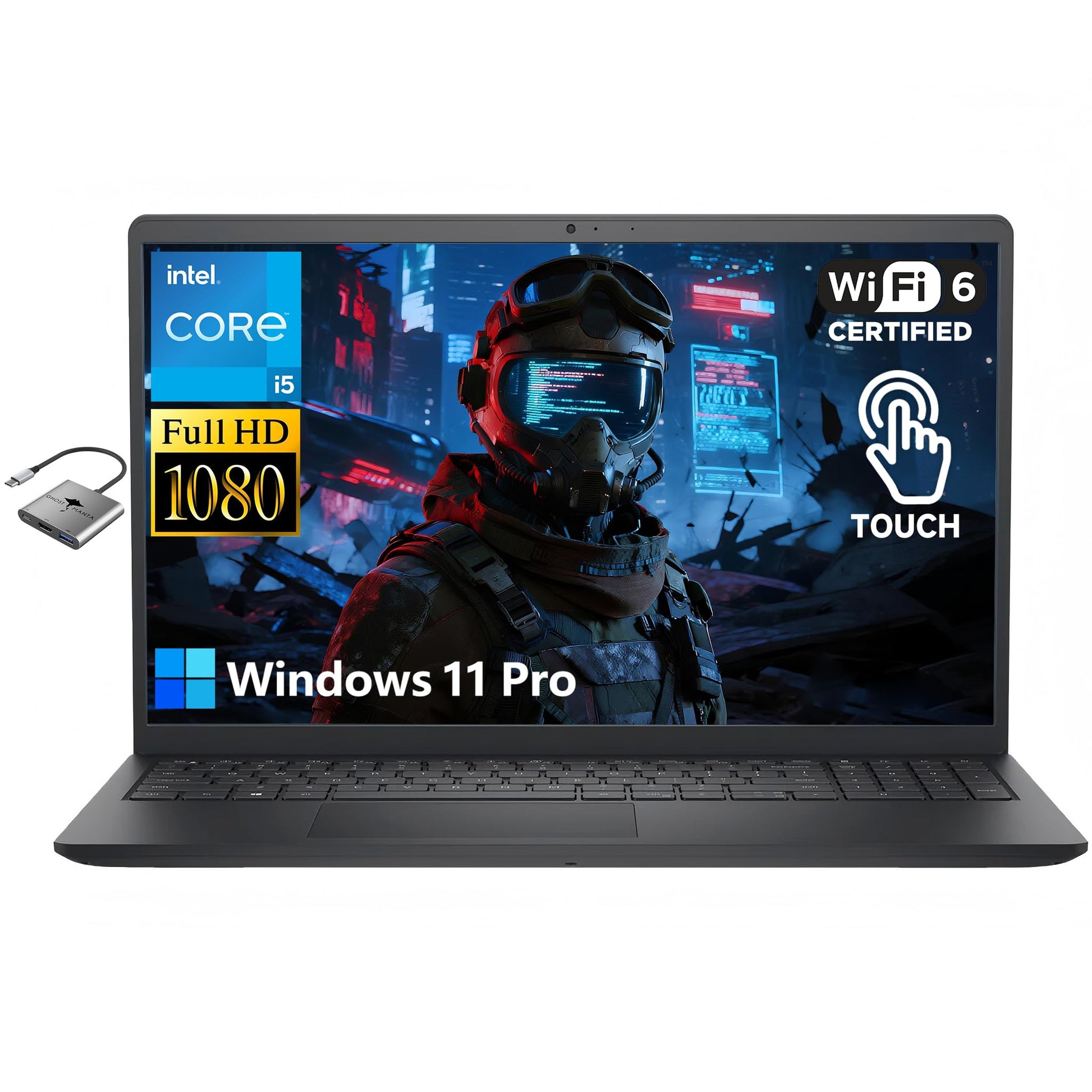 Dell 15.6" 2K Touchscreen Laptop Computer- Intel 10-Core i5-1334U(Beat Ryzen 7 7730U), 32GB RAM 1TB SSD, Win 11 Pro WiFi6 Long Battery Life Bluetooth, Laptops for Gaming Business w/GM Accessory - AOP3D tech