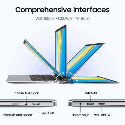 EYY 15.6" Laptop Computer, Win 11 Laptops with 8GB RAM 256GB SSD, 100% sRGB Screen, Celeron N4000 Processor(up to 2.6GHz) Notebook, Dual Band WiFi丨BT 4.2丨HDMI丨5000mAh Battery - AOP3D tech