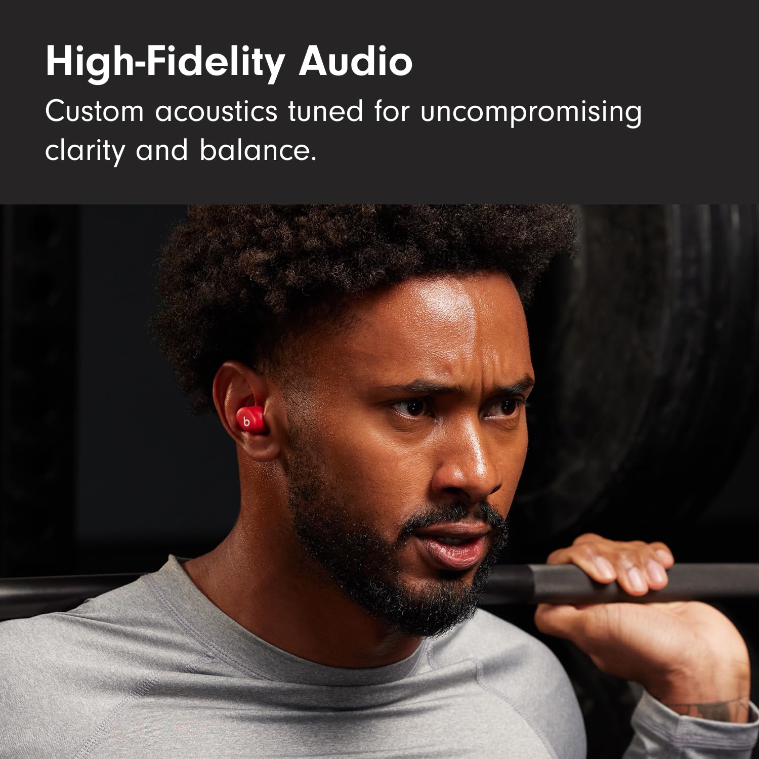 Beats Solo Buds - Wireless Bluetooth Earbuds | 18 Hours of Battery Life | Apple & Android Compatibility | Built-in Microphone - Transparent Red - AOP3D tech