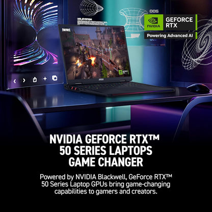 msi Raider 18 HX RTX 5090 Gaming Laptop, 18" UHD+ 120Hz Display, Intel Core Ultra 9 285HX, 96GB DDR5 RAM, 4TB SSD, RGB Backlit KB, Fingerprint Reader, Thunderbolt 5, Wi-Fi 7, Black, Windows 11 Home - AOP3D tech