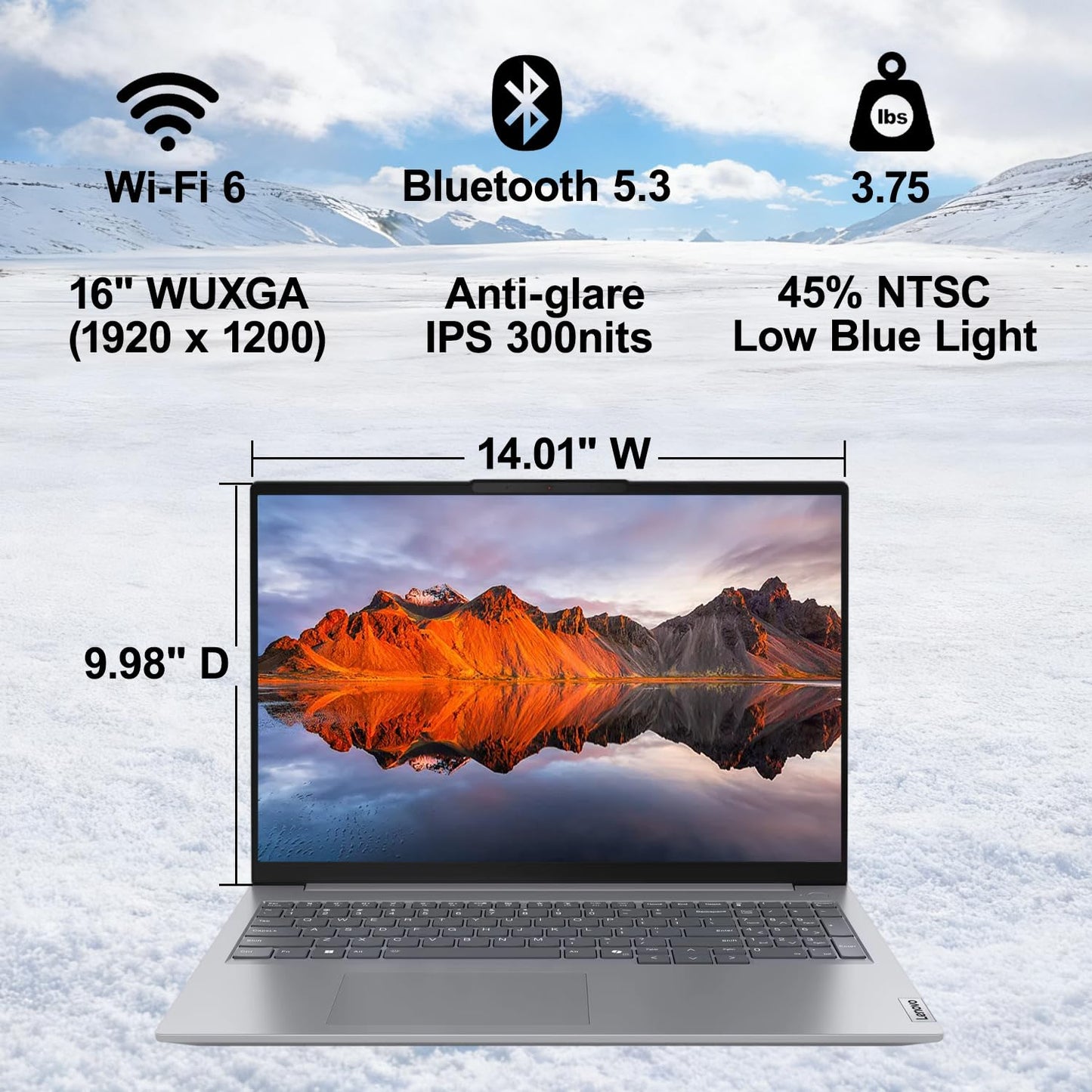 Lenovo ThinkBook 16 Gen 7 Business Laptop (16" FHD+ Anti-Glare, AMD Ryzen 5 7533HS (> i7-1255U), 32GB DDR5 RAM, 1TB SSD), Fingerprint Reader, Webcam, Wi-Fi 6, Ethernet, Win 11 Pro w/ Copilot, Grey - AOP3D tech