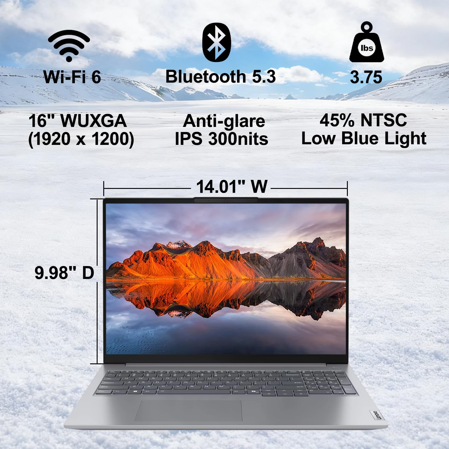 Lenovo ThinkBook 16 Gen 7 Business Laptop (16" FHD+ Anti-Glare, AMD Ryzen 5 7533HS (> i7-1255U), 32GB DDR5 RAM, 1TB SSD), Fingerprint Reader, Webcam, Wi-Fi 6, Ethernet, Win 11 Pro w/ Copilot, Grey - AOP3D tech