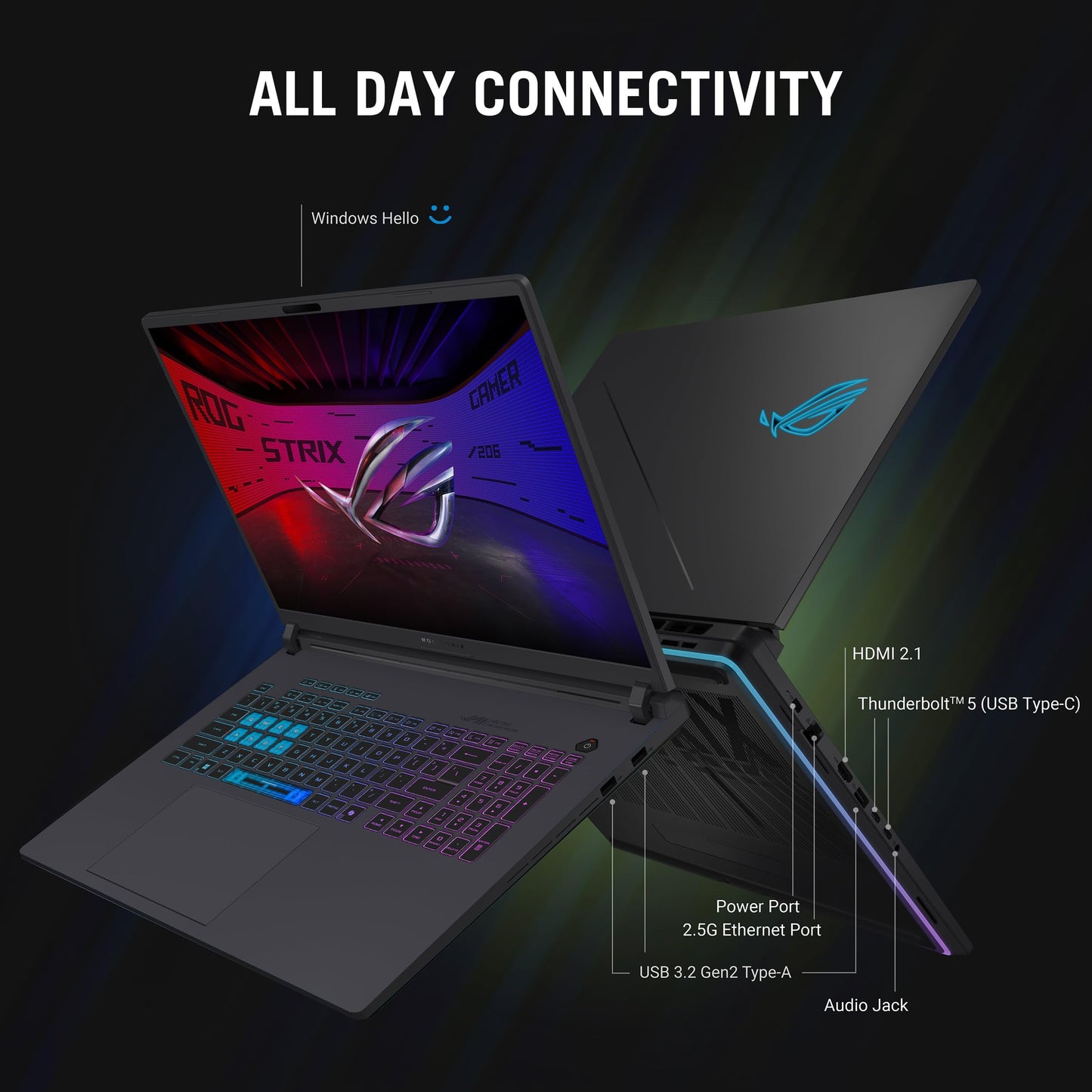 2025 ASUS ROG Strix G18 Gaming Laptop - NVIDIA RTX 5080(16GB GDDR7), Intel Ultra 9 275HX, 18" 2.5K 240Hz Display, Wi-Fi 7, Windows 11 Pro, Office Lifetime License & Accessories, 64GB DDR5 RAM 8TB SSD - AOP3D tech
