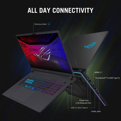 2025 ASUS ROG Strix G18 Gaming Laptop - NVIDIA RTX 5080(16GB GDDR7), Intel Ultra 9 275HX, 18" 2.5K 240Hz Display, Wi-Fi 7, Windows 11 Pro, Office Lifetime License & Accessories, 64GB DDR5 RAM 8TB SSD - AOP3D tech