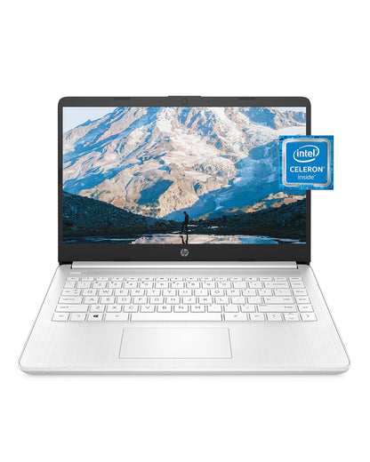 HP 14 Laptop, Intel Celeron N4020, 4 GB RAM, 64 GB Storage, 14-inch Micro-edge HD Display, Windows 11 Home, Thin & Portable, 4K Graphics, One Year of Microsoft 365 (14-dq0040nr, Snowflake White) - AOP3D tech