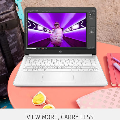 HP Latest Stream 14" HD Laptop, Intel Celeron Processor, 4GB Memory, 64GB eMMC Storage, Fast Charge, HDMI, Up to 11 Hours Long Battery Life, Office 365 1-Year, Win 11 S, Microfiber Bundle, White - AOP3D tech