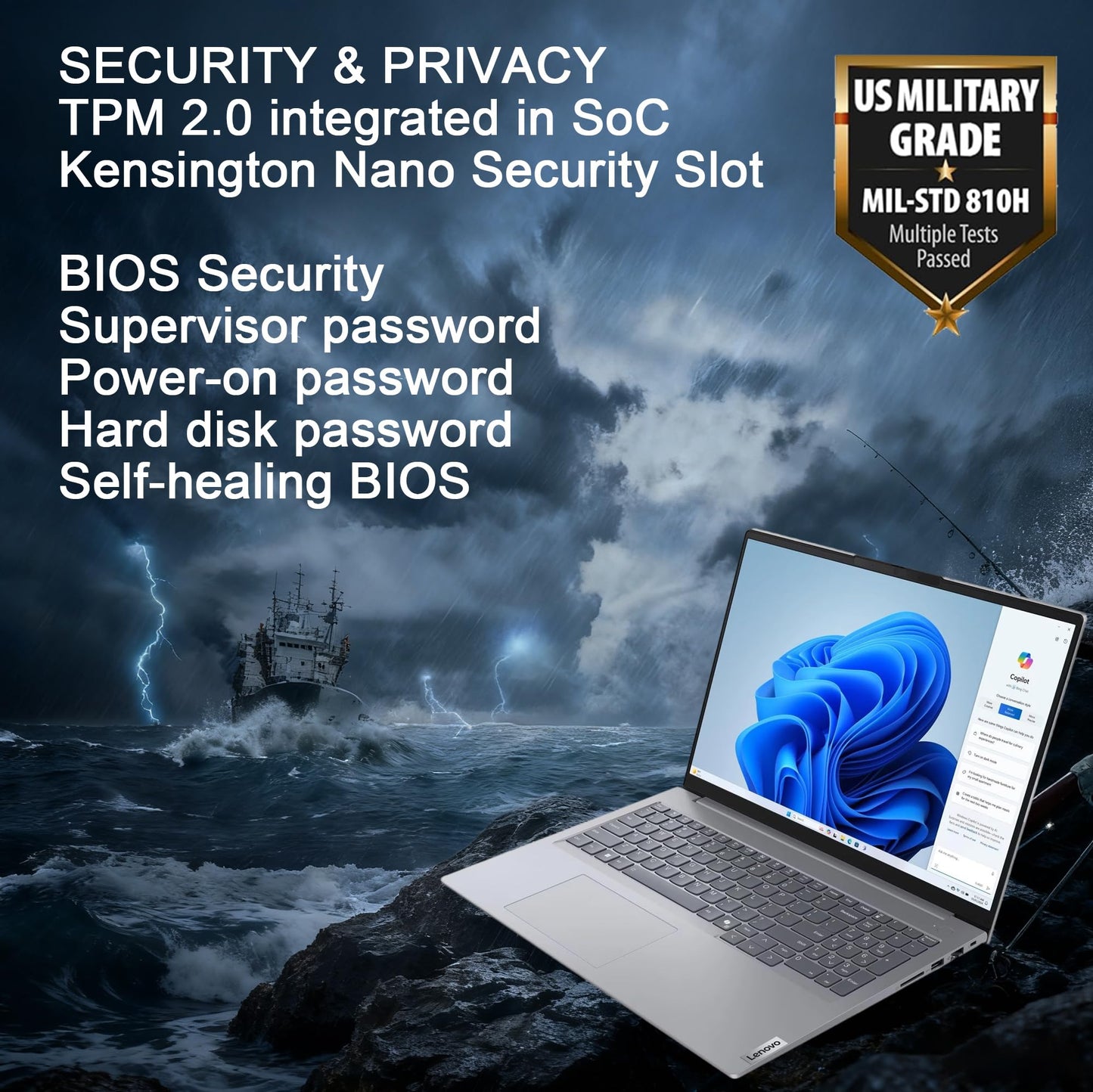 Lenovo ThinkBook 16 Gen 7 Business Laptop (16" FHD+ Anti-Glare, AMD Ryzen 5 7533HS (> i7-1255U), 32GB DDR5 RAM, 1TB SSD), Fingerprint Reader, Webcam, Wi-Fi 6, Ethernet, Win 11 Pro w/ Copilot, Grey - AOP3D tech