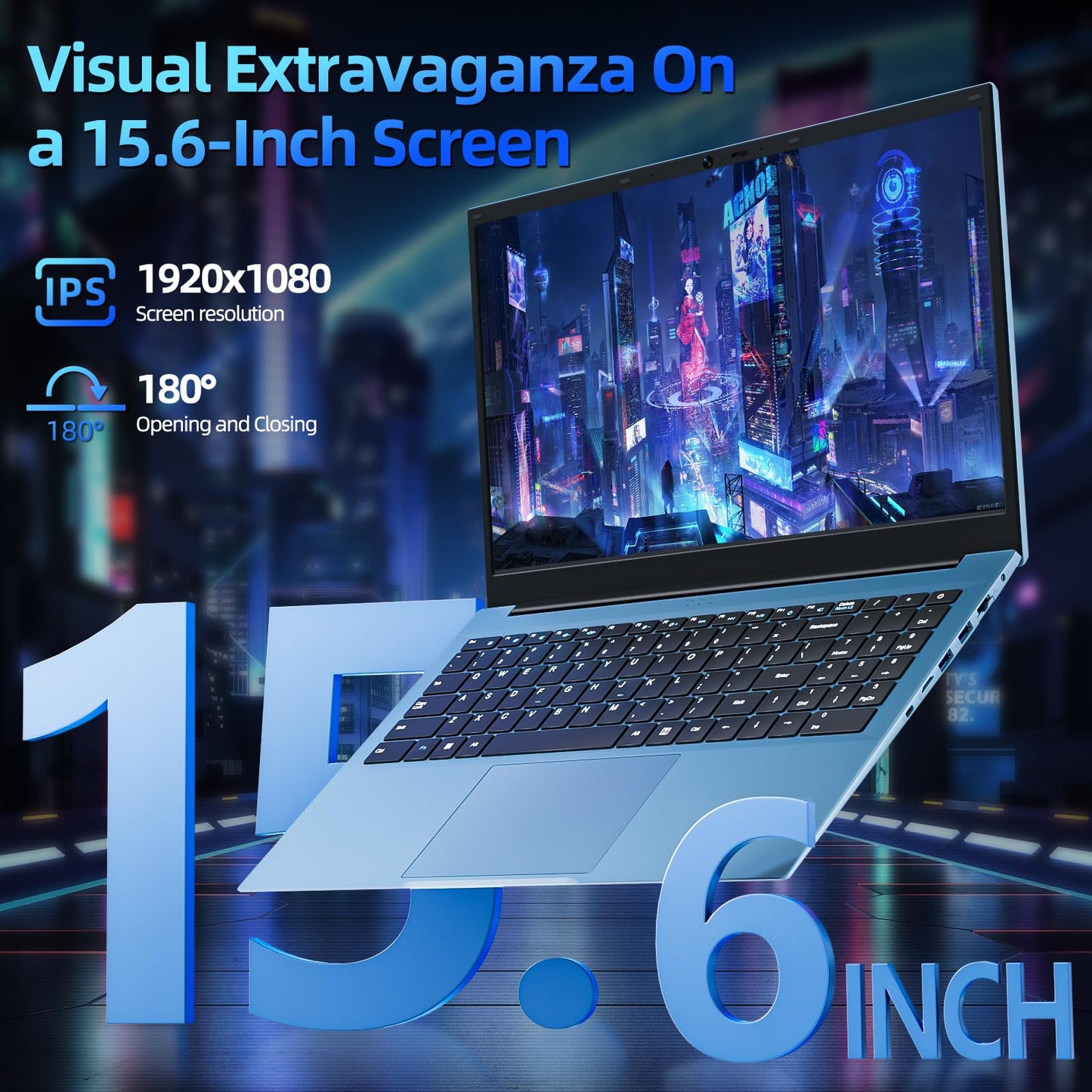 SGIN 15.6 Inch Laptop Computer, Windows 11 Laptops 16GB RAM 1024GB SSD, Celeron N5100, Office 365, IPS FHD, WiFi 6, 53.2WH Battery, 180° Viewing, HDMI, Cooling Fan, for Business and Students - AOP3D tech