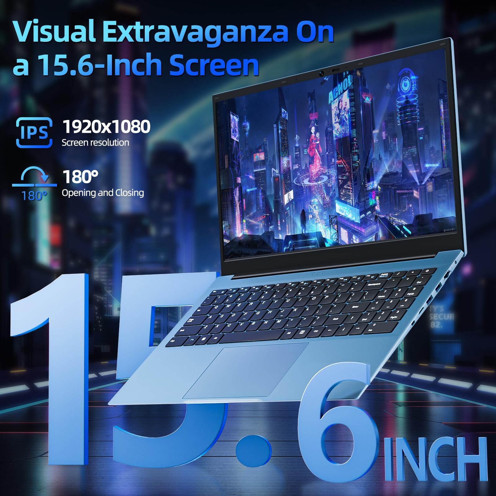 SGIN 15.6 Inch Laptop Computer, Windows 11 Laptops 16GB RAM 1024GB SSD, Celeron N5100, Office 365, IPS FHD, WiFi 6, 53.2WH Battery, 180° Viewing, HDMI, Cooling Fan, for Business and Students - AOP3D tech