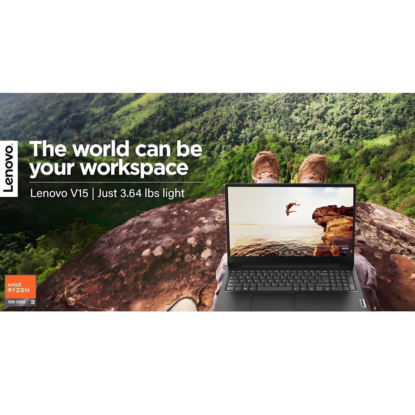 Lenovo 2026 New V15 Laptop for Student & Business with Microsoft Office on the Web, AMD Ryzen 3 7320U (Beat i7-1065G7), 15.6'' FHD, 16GB RAM, 256GB SSD, Ethernet Port RJ-45, Windows 11 Pro, No Mouse - AOP3D tech