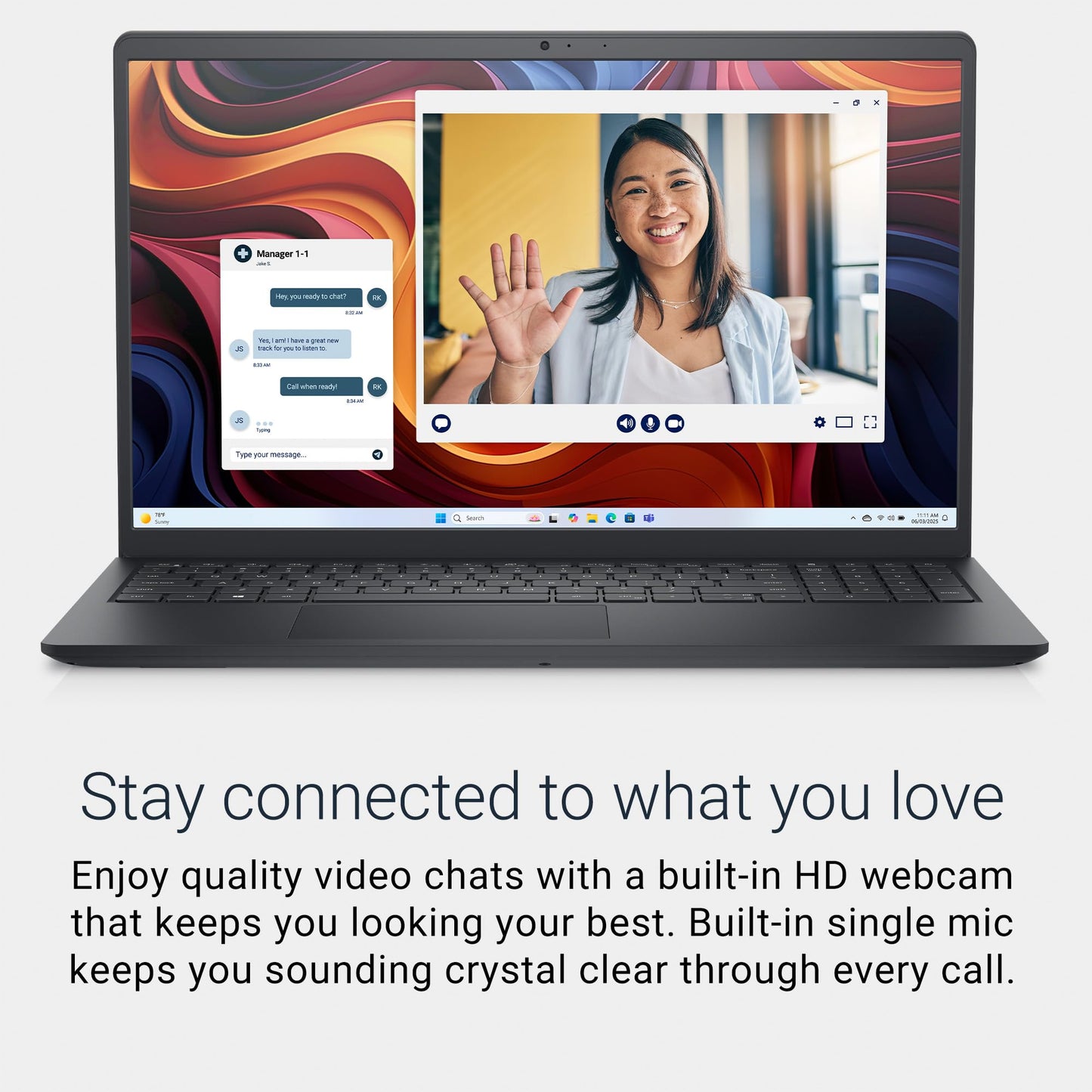 Dell 15 Laptop DC15255-15.6-inch FHD 120Hz Display, AMD Ryzen 5-7520U, 8GB LPDDR5 RAM, 512GB SSD, AMD Radeon 610M Graphics, Windows 11 Home, Onsite Service - Carbon Black - AOP3D tech