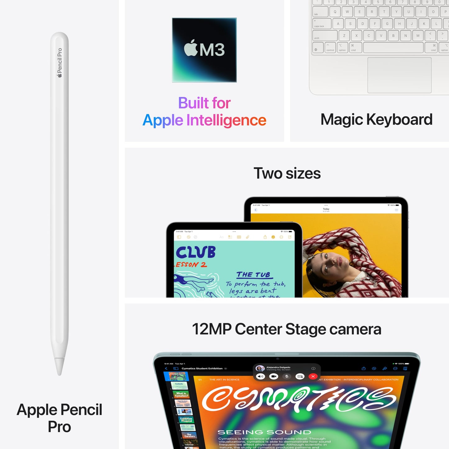 Apple iPad Air 11-inch with M3 chip Built for Apple Intelligence, Liquid Retina Display, 128GB, 12MP Front/Back Camera, Wi-Fi 6E, Touch ID, All-Day Battery Life — Blue - AOP3D tech