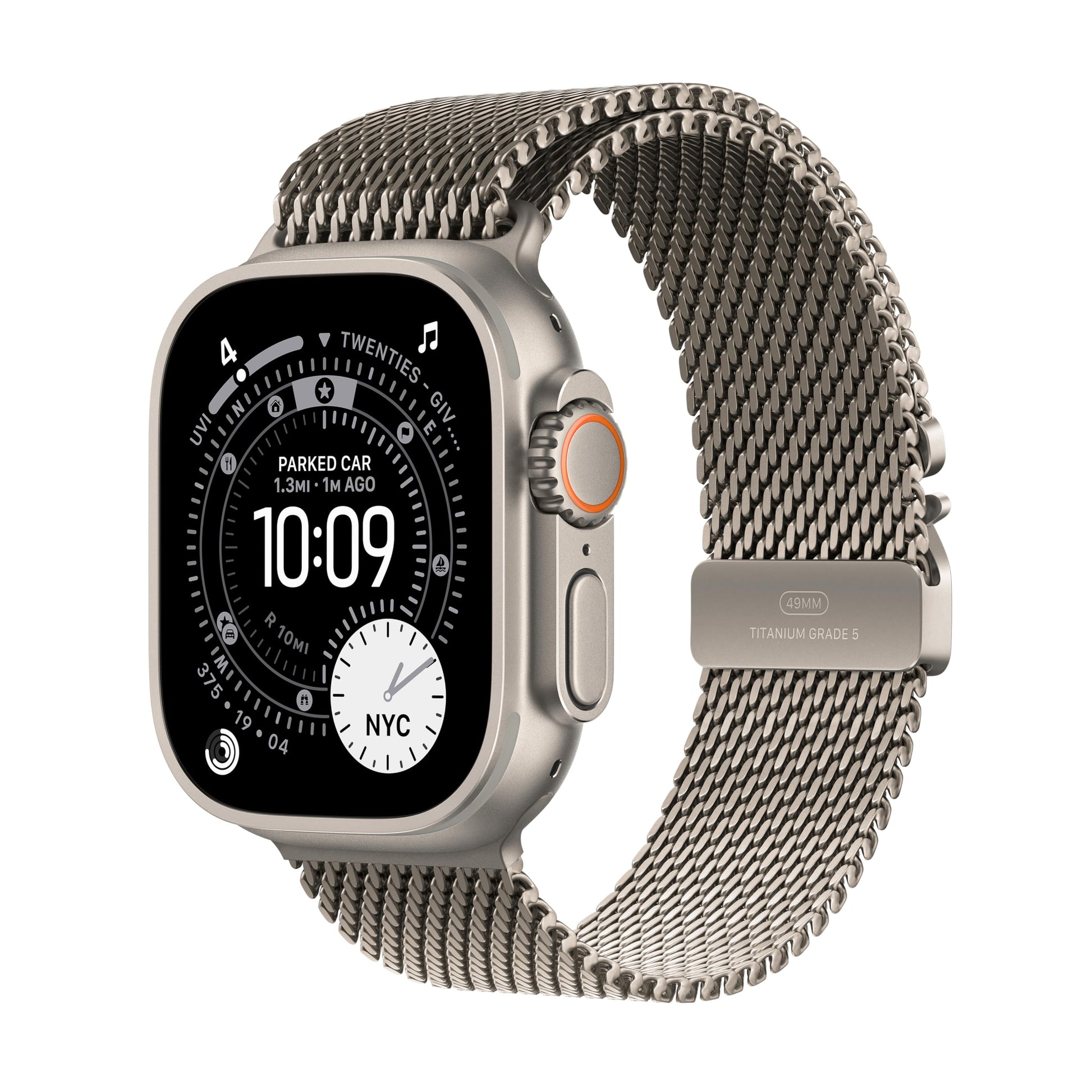 Apple Watch Ultra 3 [GPS + Cellular 49mm] Running & Multisport Smartwatch w/Rugged Titanium Case w/Natural Titanium Milanese Loop - L. Satellite Communications, Advanced Health & Fitness Tracking - AOP3D tech