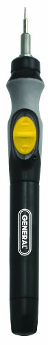 General Tools 500 Precision Cordless Electric Screwdriver with Six Bits and Quick Change Chuck, Handles Difficult, Repetitive Screw-Fastening Jobs, Multi