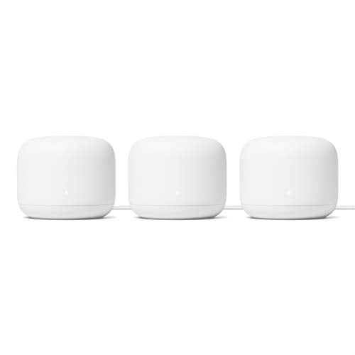 Google Nest WiFi Router 3 Pack (2nd Generation) – 4x4 AC2200 Mesh Wi-Fi Routers with 6600 Sq Ft Coverage